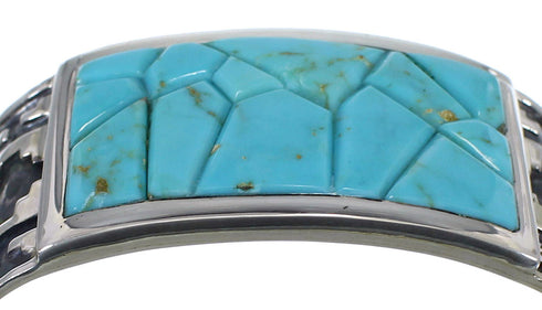 Sterling Silver Turquoise Southwest Well-Built Cuff Bracelet CX49275